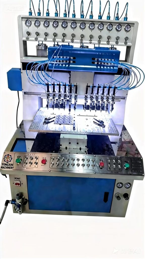 12-color automatic PVC drip molding machine with multi glue heads and 3-axis dispensing arm
