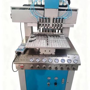 8 color automatic PVC silicone dripping dispensing machine for making rubber patches, keychains, fridge magnets and silicone gifts