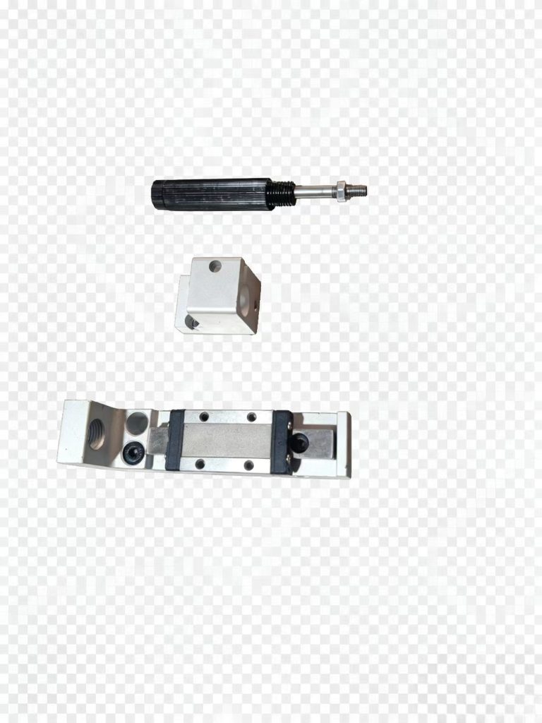 Unassembled spare parts of pneumatic bracket for PVC drip molding machine, raw aluminum alloy bracket components before assembly